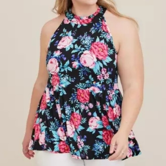 NWT Torrid Size 4 Babydoll Halter Neck Tank - Picture 2 of 6
